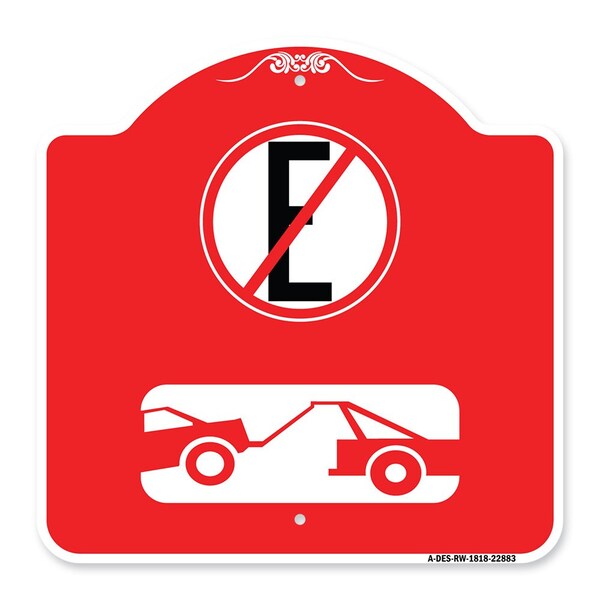 Signmission Spanish Parking Control Sign No Estacionar No Parking, Red & White Alum Sign, 18" H, RW-1818-22883 A-DES-RW-1818-22883 - main